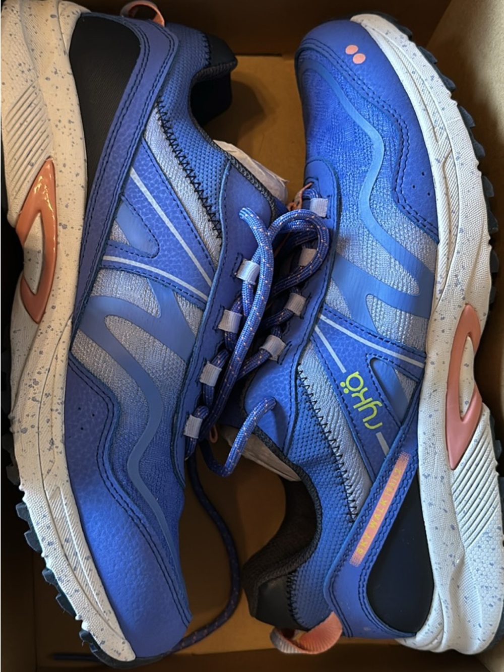 Ryka Blue Running Shoes with Coral Accents